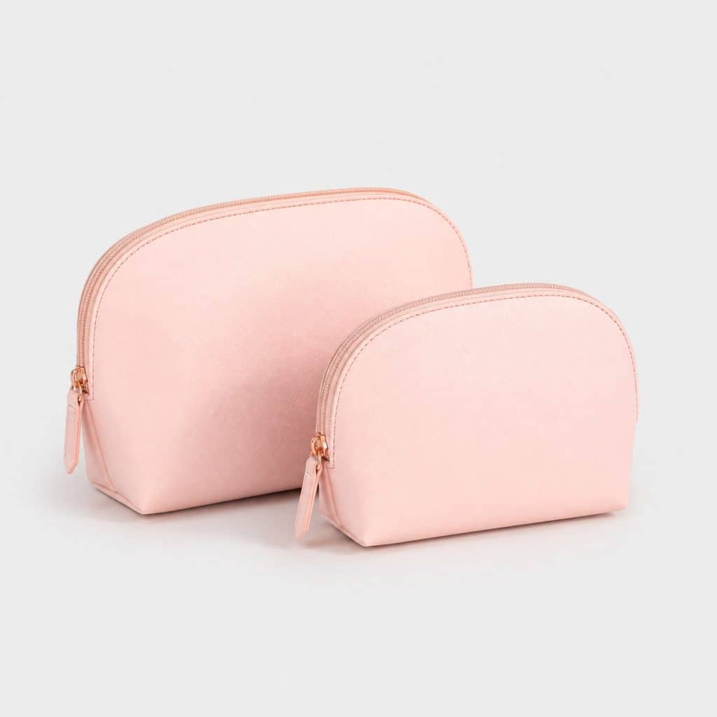 Lot de deux petites pochettes de maquillage roses