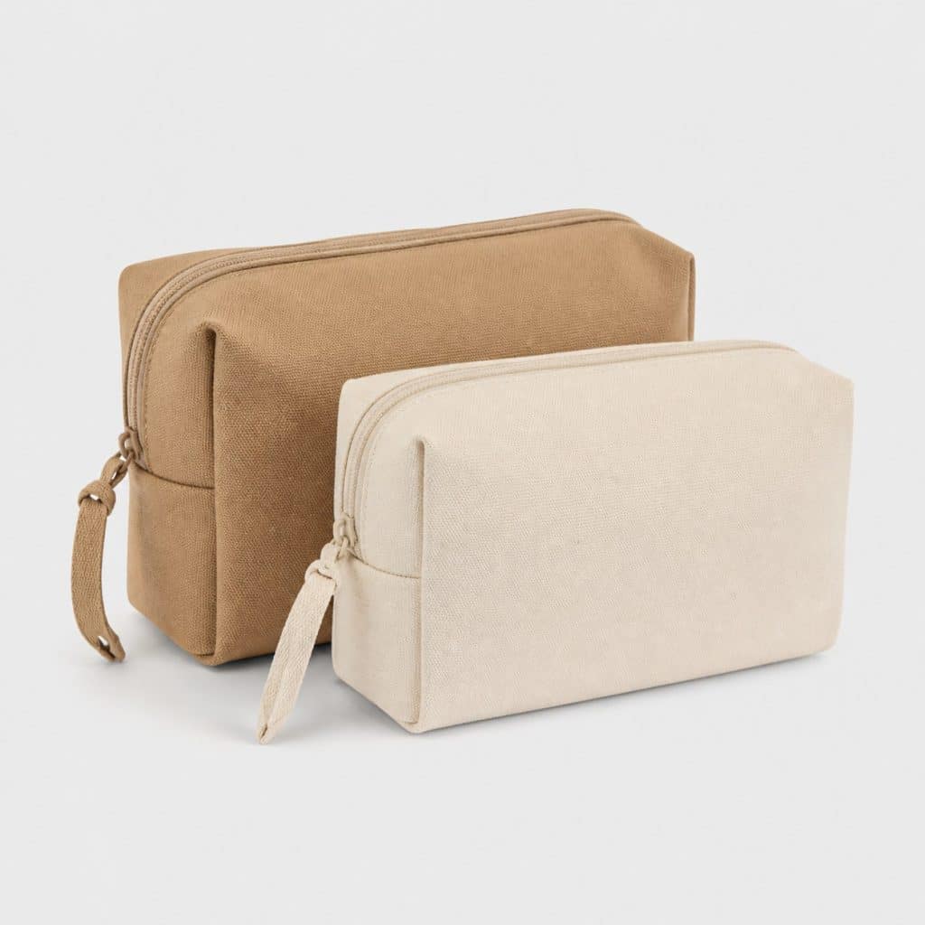 Lot de deux sacs cosmétiques en toile unie