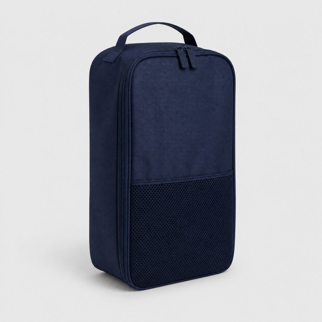 Sac à chaussures bleu marine taille M sur fond clair