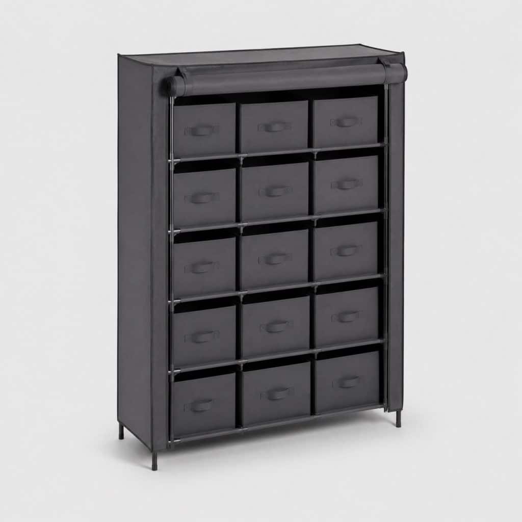Armoire de rangement pliante à structure acier sur fond clair