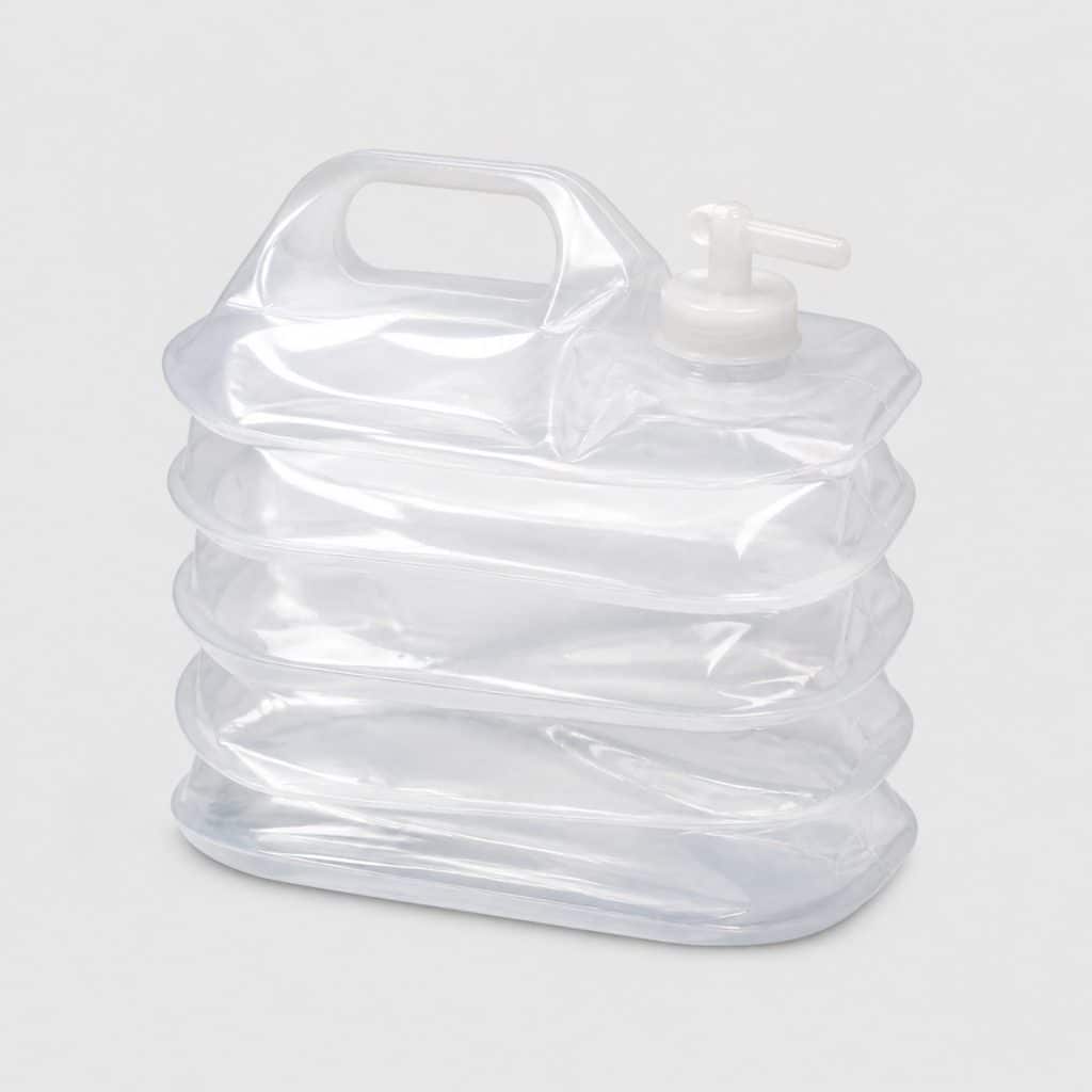 Jerrican pliable 20 litres avec robinet sur fond clair