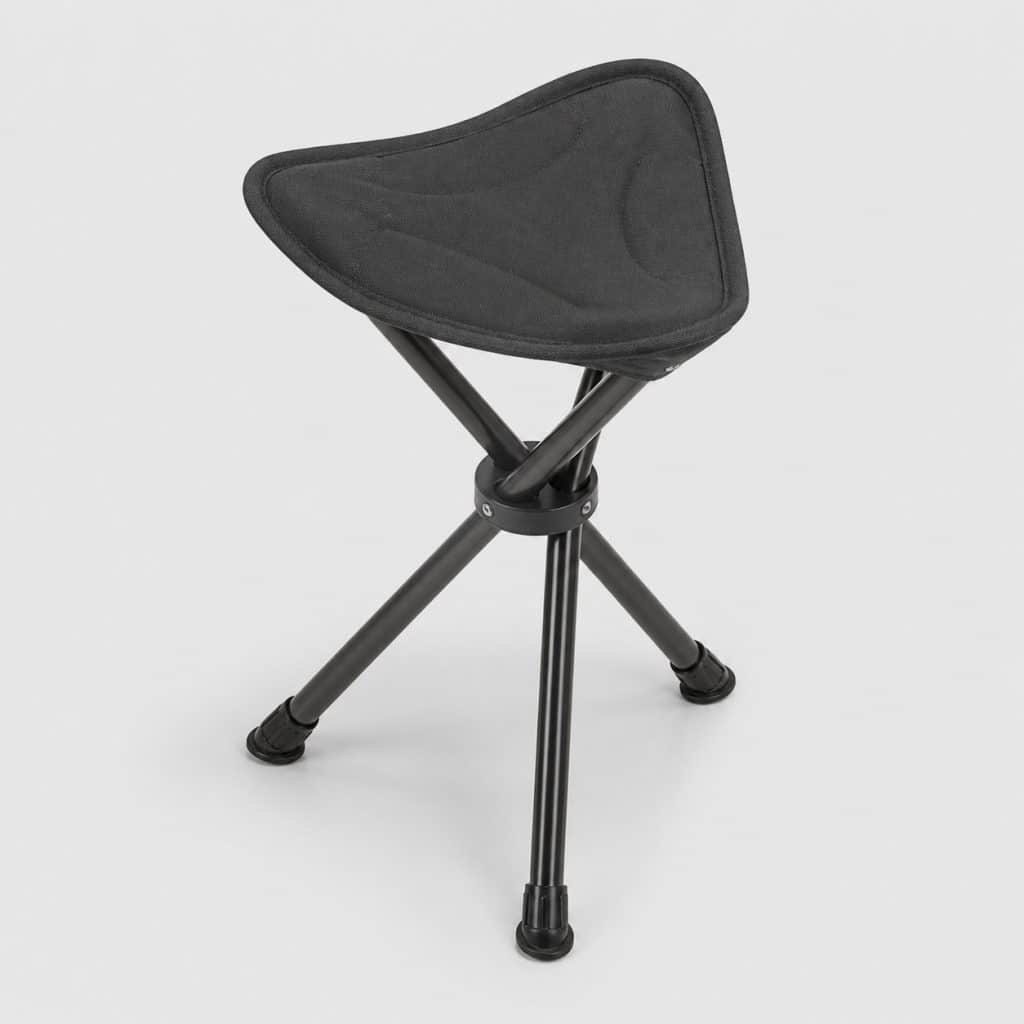 Tabouret de camping 3 pieds anthracite sur fond clair