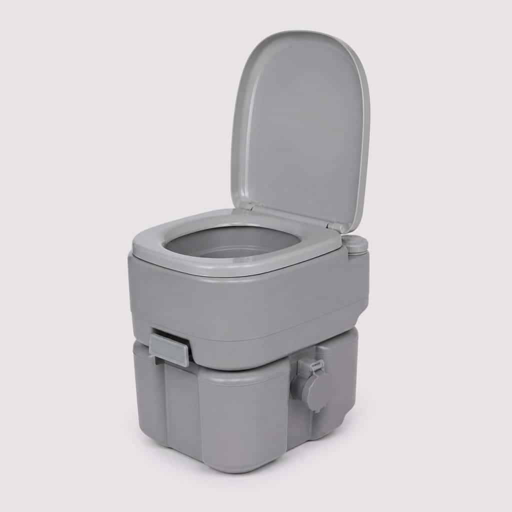 Toilette chimique portable 24 litres sur fond clair