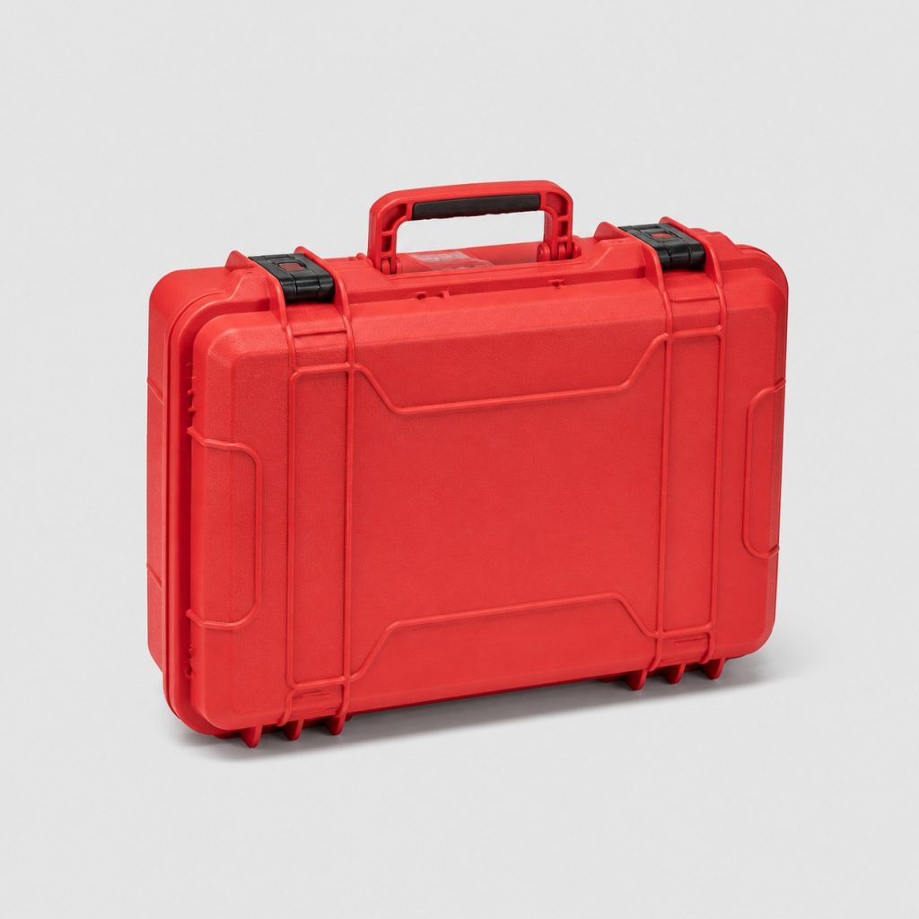Mallette rigide rouge de premiers secours en plastique anti-chocs