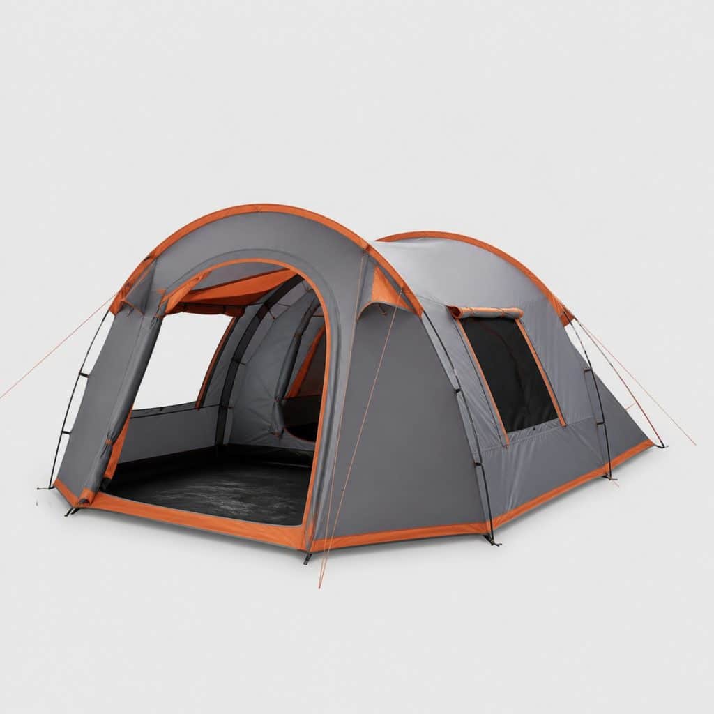 Petite tente de camping économique 2 chambres sur fond neutre